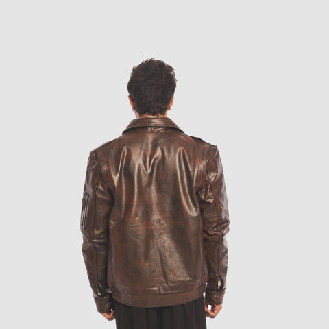 The Rugged Vintage - Men's Leather Jacket