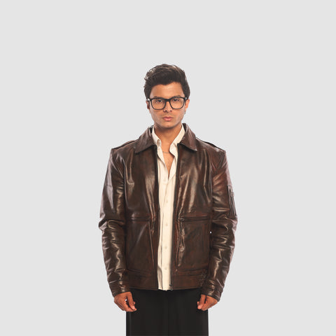 The Rugged Vintage - Men's Leather Jacket