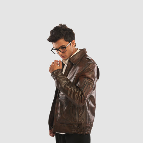 The Rugged Vintage - Men's Leather Jacket