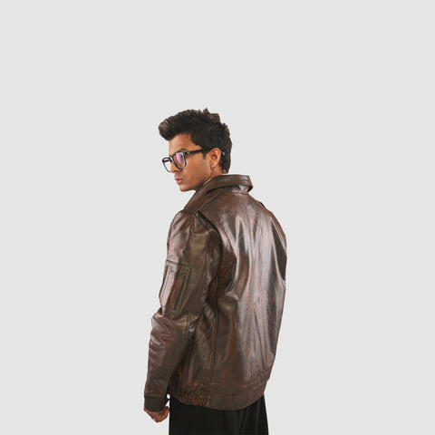 The Rugged Vintage - Men's Leather Jacket