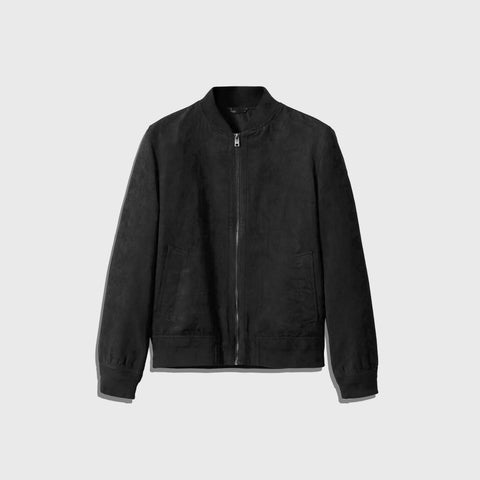 The Suede Bomber men’s suede leather bomber jacket with soft premium finish