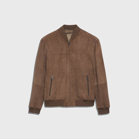 The Suede men’s brown suede leather jacket with soft premium texture