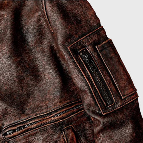 The Rugged Vintage - Men's Leather Jacket