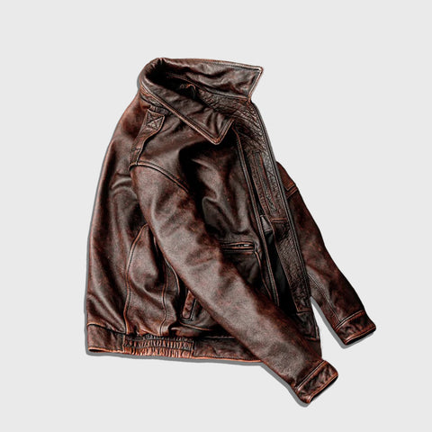 The Rugged Vintage - Men's Leather Jacket