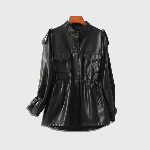 The Drawstring - Women's Leather Jacket