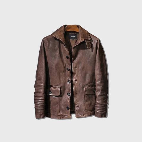 Brown Leather Jacket for Men